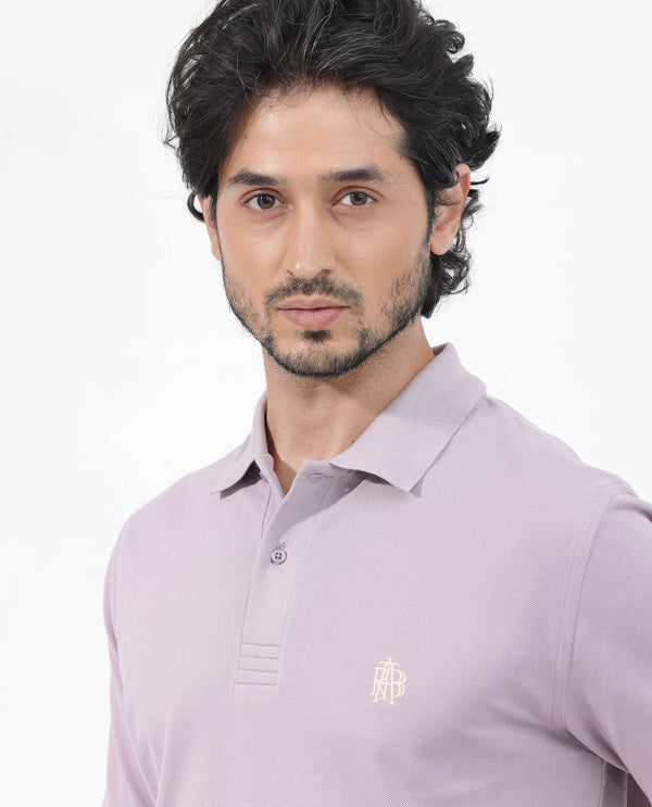 Rare Rabbit Mens Paret-Bright Purple Short Sleeve Embroidered Logo Solid Polo T-Shirt