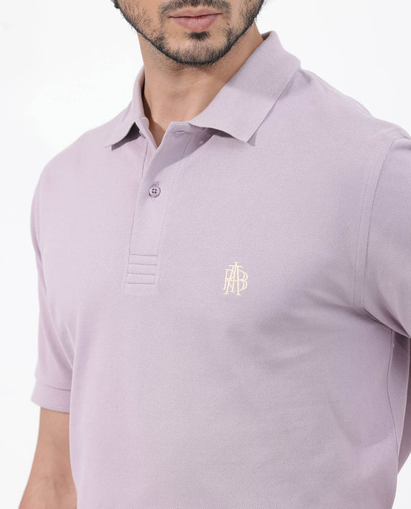 Rare Rabbit Mens Paret-Bright Purple Short Sleeve Embroidered Logo Solid Polo T-Shirt