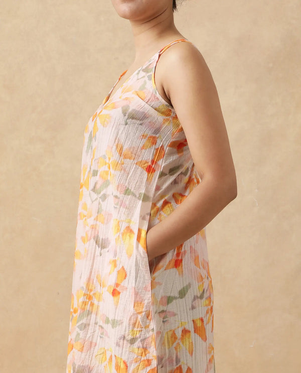 Rareism Women's Pavia Multi  Shoulder Straps Tie-Up Closure Sleeveless Floral Print A-Line Maxi Dress
