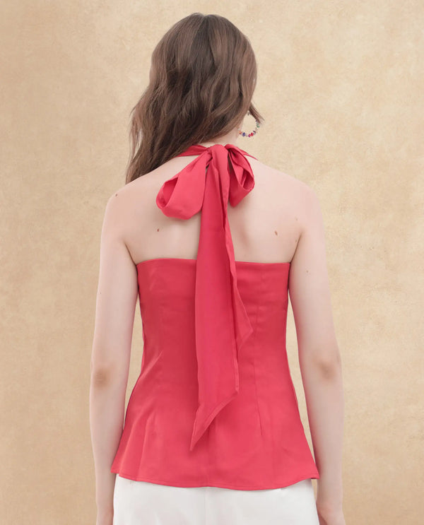 Rareism Womens Paxton Pastel Orange Top Sleeveless Solid