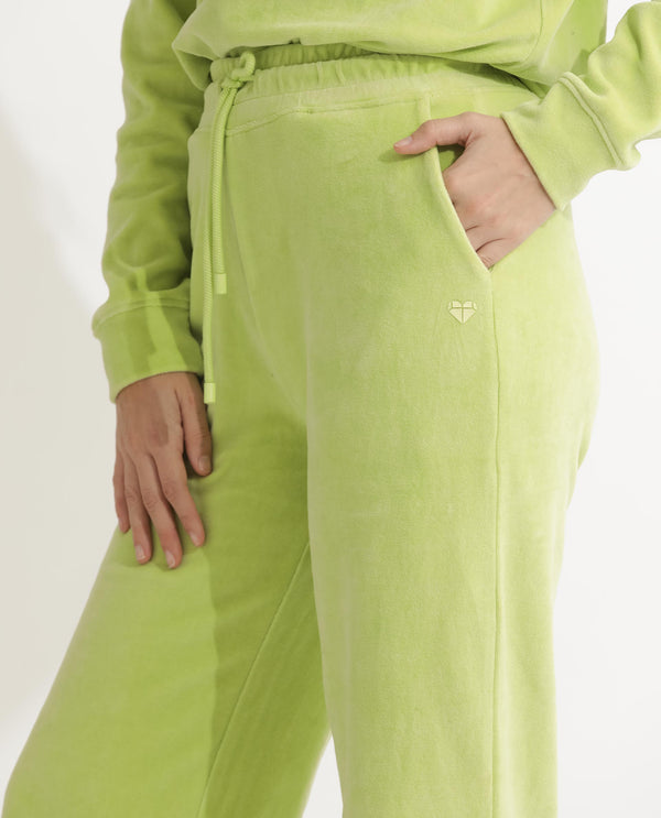 Rareism Articale Women Pazoo Tt Light Green Cotton Blend Fabric Drawstring Closure Flared Fit Plain Ankle Length Track Pant