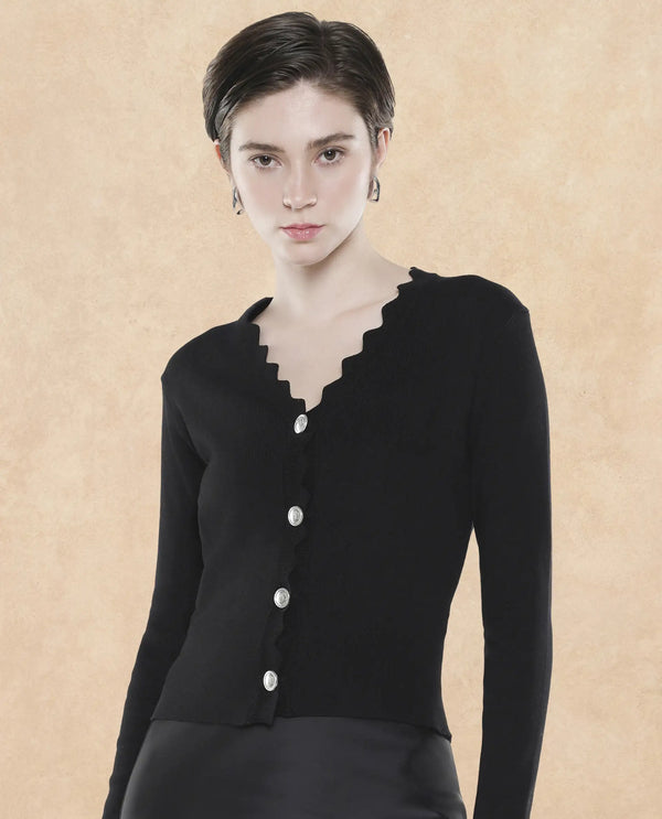 Rareism Women Pendik Black Plain Top