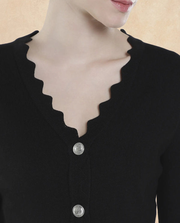 Rareism Women Pendik Black Plain Top