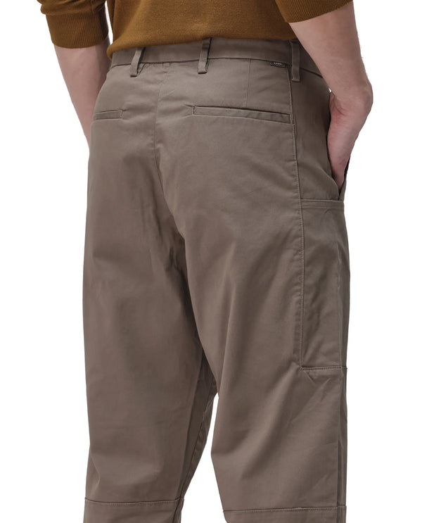 Rare Rabbit Men's Petro Dusky Olive Cotton Elastane Fabric Straight Fit Cargo Style Trouser