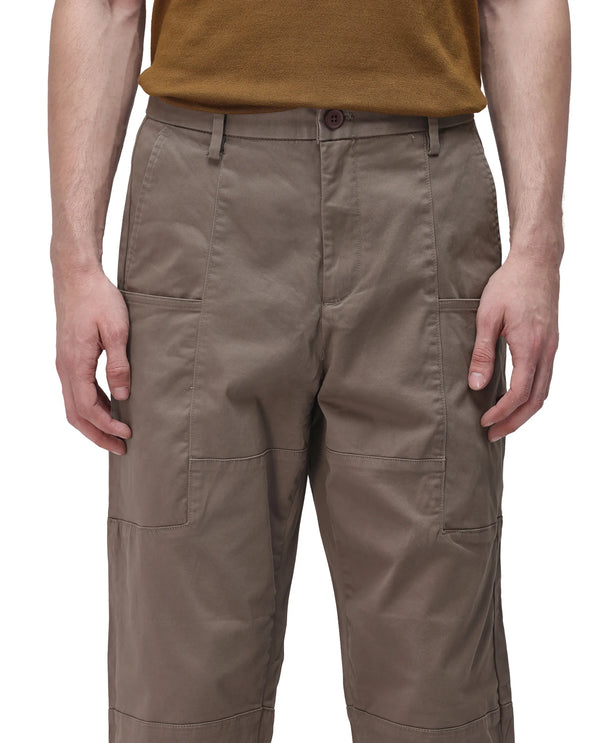 Rare Rabbit Men's Petro Dusky Olive Cotton Elastane Fabric Straight Fit Cargo Style Trouser