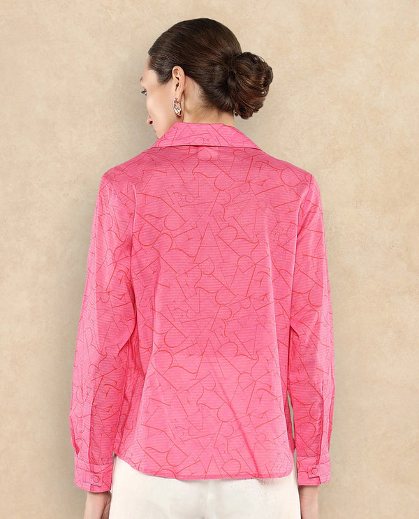 Rareism Women Poiny Pink Printed Top