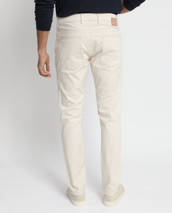Rare Rabbit Men's Poke-2 Beige Solid Mid-Rise Regular Fit Trouser