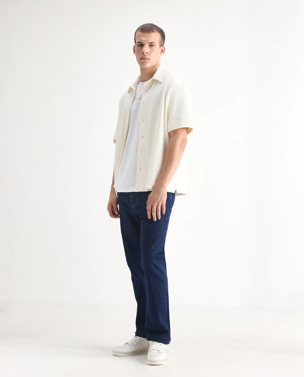 Rare Rabbit Men's Polin Navy Dark Wash Mid-Rise Regular Fit Jeans