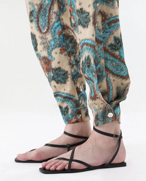 Rareism Women Posrita Multi Straight Fit Ankle Length Paisley Print Trouser