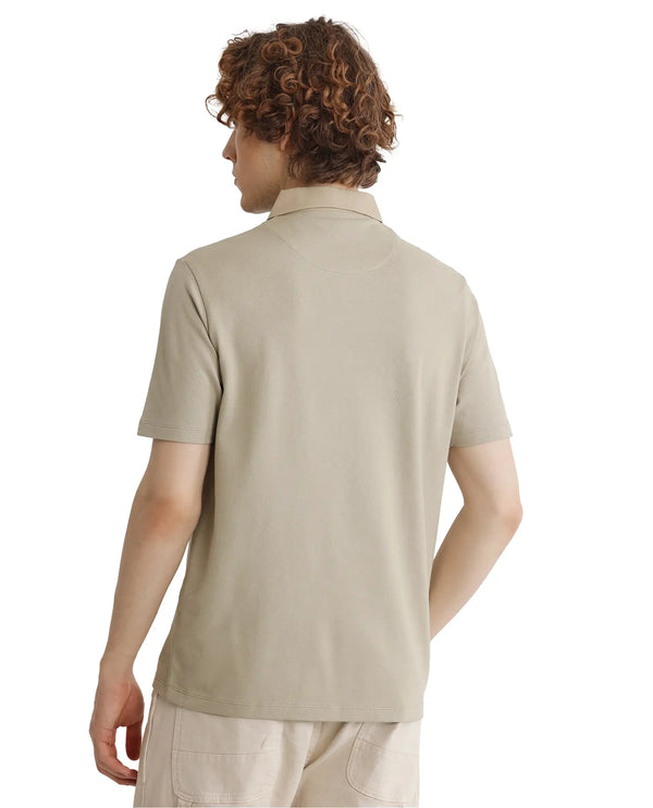 Rare Rabbit Men Presto Pastel Green Short Sleeve Zipper Closure Embroidered Logo Plain Polo
