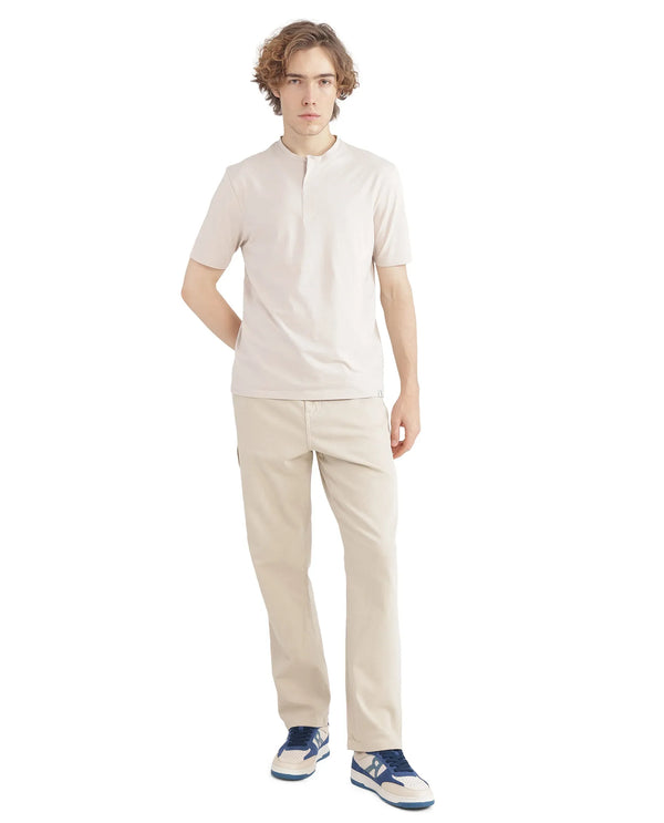 Rare Rabbit Men Purt Beige Cotton Blend Fabric Short Sleeve Crew Neck Plain T-Shirt
