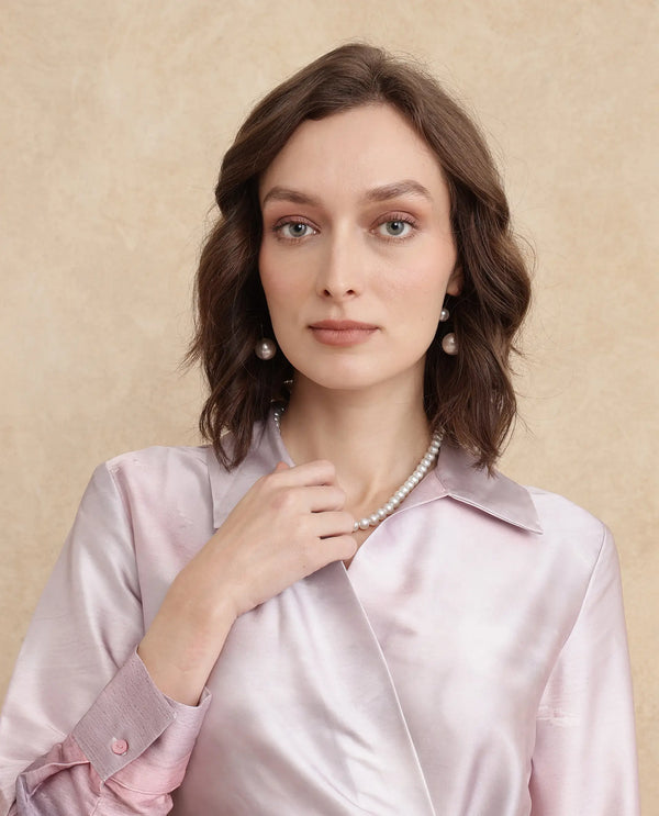 Rareism Women's Qert Dusky Multi Satin Fabric Johnny Collar Tie-Up Closure Cuffed Sleeve Abstract Straight Fit Mini Dress