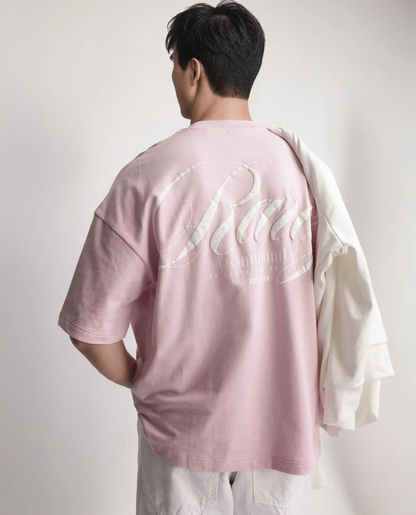 Rare Rabbit Men Rano Pink Cotton Fabric Short Sleeve Slip-On Boxy Fit Printed T-Shirt