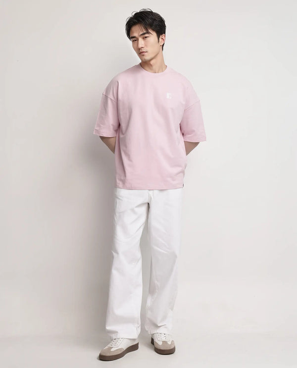 Rare Rabbit Men Rano Pink Cotton Fabric Short Sleeve Slip-On Boxy Fit Printed T-Shirt