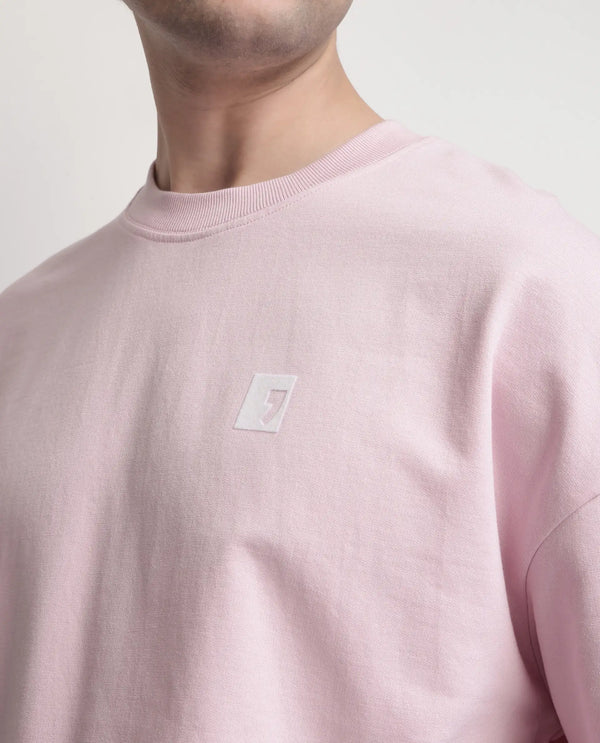 Rare Rabbit Men Rano Pink Cotton Fabric Short Sleeve Slip-On Boxy Fit Printed T-Shirt