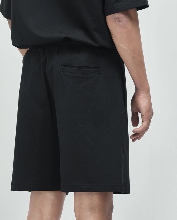 Rare Rabbit Men Ranot Black Cotton Fabric Oversized Graphic Print Shorts