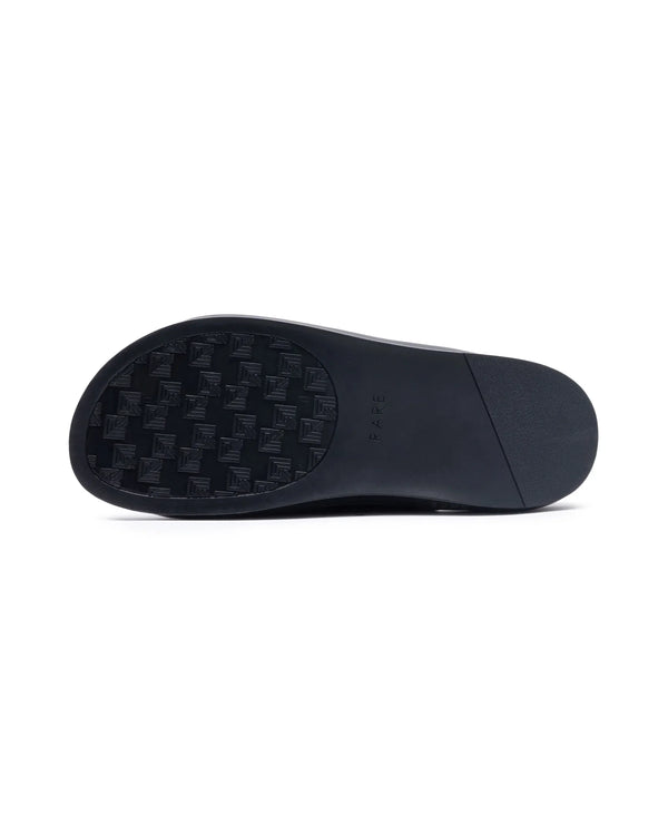 Rare Rabbit Men's Raro Black Leather Slip-On Closure Sandal