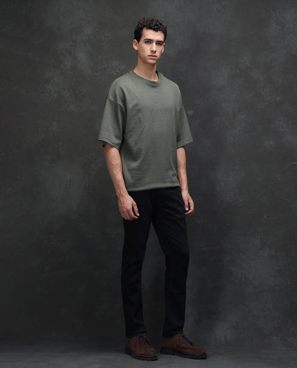 Rare Rabbit Men's Reid Dark Blue Cotton Blend Fabric Shank And Zip Closure Hawk Slim Fit Plain Jeans