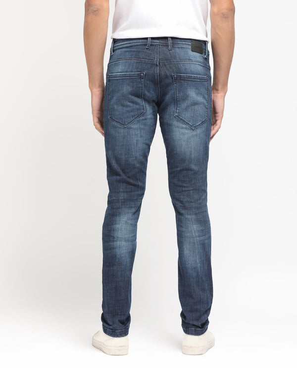 Rare Rabbit Men's Reims Light Blue Mid Wash Mid-Rise Slim Fit Jeans