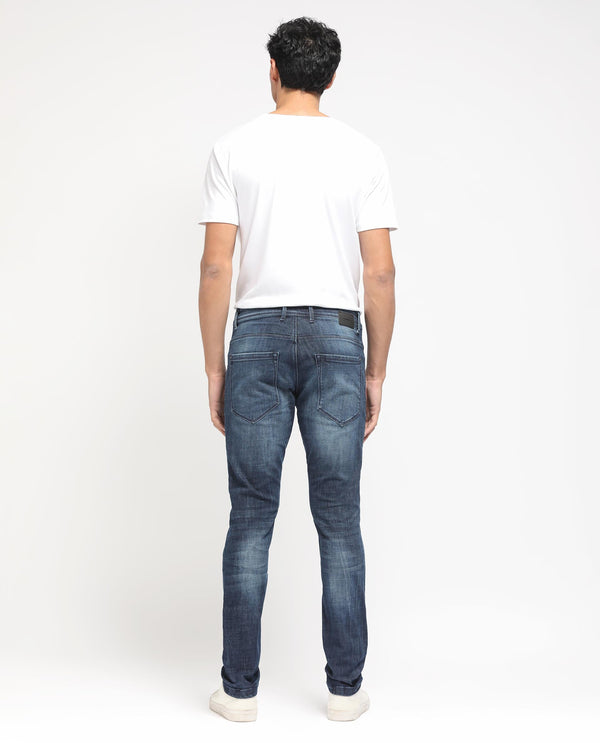 Rare Rabbit Men's Reims Light Blue Mid Wash Mid-Rise Slim Fit Jeans