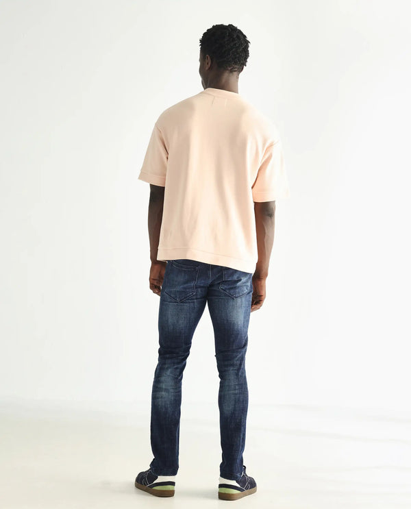 Rare Rabbit Men's Reims Light Blue Mid Wash Mid-Rise Slim Fit Jeans