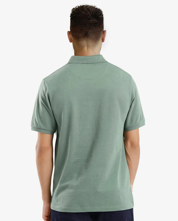 Rare Rabbit Men Rem Green Cotton Fabric Short Sleeve Regular Fit HD Print Branded Polo