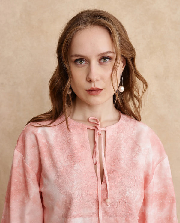Rareism Women Remis Dusky Pink Bell Sleeves Top