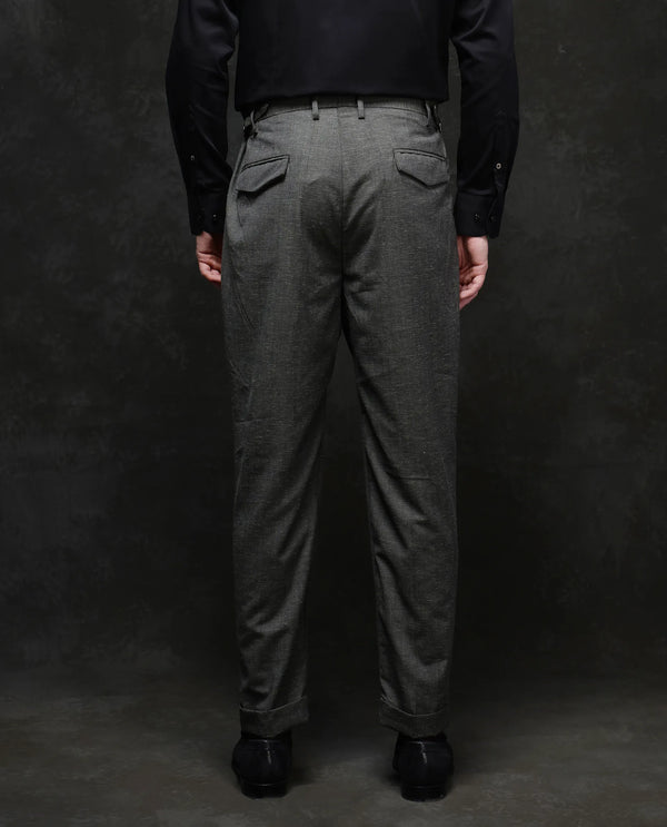 Rare Rabbit Men Renot Dark Green Cotton Blend Fabric Pleated Front with Adjustable Waistband Regular Fit Checks Trouser