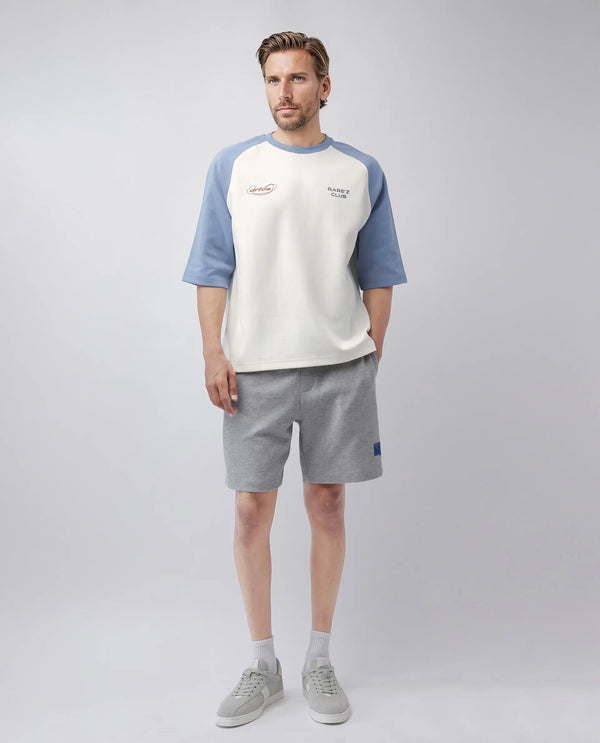 Rare Rabbit Men Revalo Blue Cotton Blend Fabric Half Sleeve Crew Neck Oversized Fit Graphic Print T-Shirt
