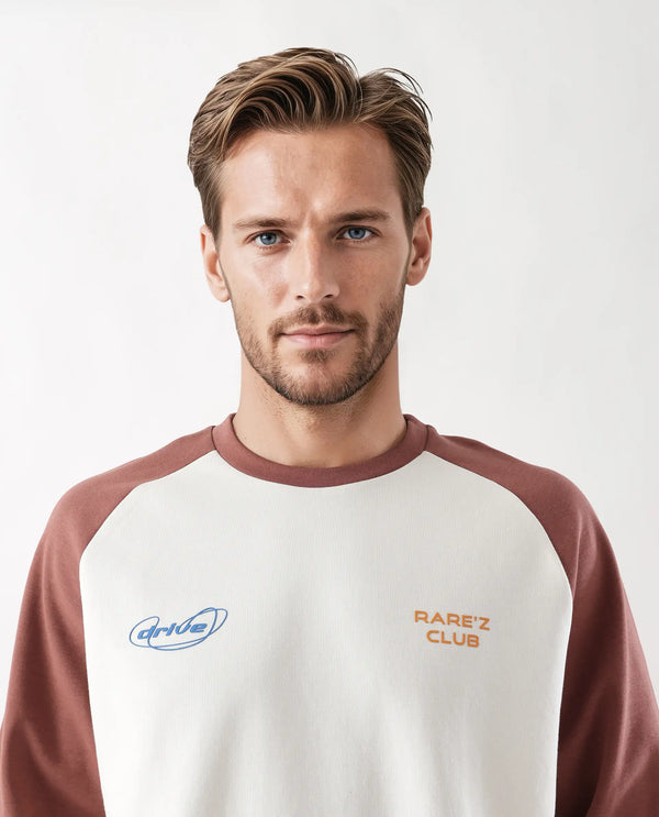 Rare Rabbit Men Revalo Rust Cotton Blend Fabric Half Sleeve Crew Neck Oversized Fit Graphic Print T-Shirt