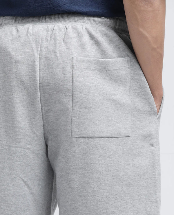 Rare Rabbit Men Rexon Grey Cotton Blend Fabric Relaxed fit Plain Shorts