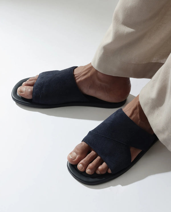 Rare Rabbit Men Rho Navy Slip-On Closure Sandal