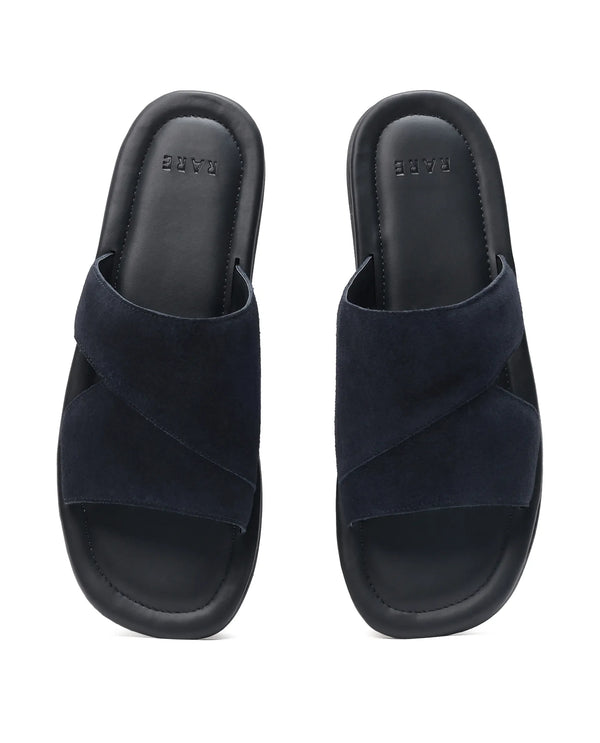 Rare Rabbit Men Rho Navy Slip-On Closure Sandal