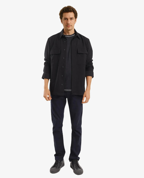 Rare Rabbit Men Rimal Black Viscose Nylon Blend Fabric Full Sleeve Spread Collar Regular Fit Cavalry Twill Solid Shirt