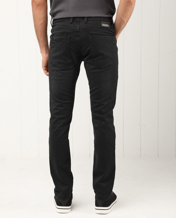 Rare Rabbit Men's Riom Dark Grey Dark Wash Slim Fit Jeans