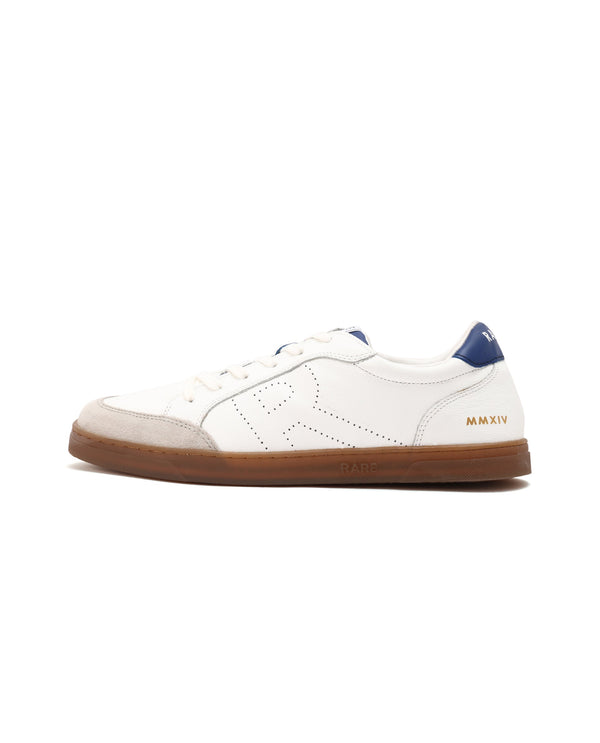 Rare Rabbit Mens Rocco White Round Toe Low Top Perforated Lace-Up Sneaker Shoes