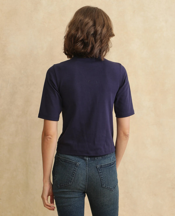 Rareism Women Rohdrio Dusky Purple Knitted Plain Top