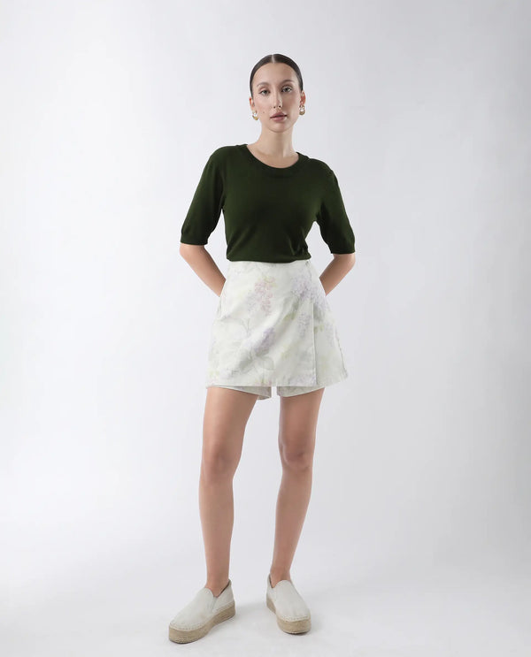 Rareism Women Rohrdo Green Plain Crew Neck Plain Sweater