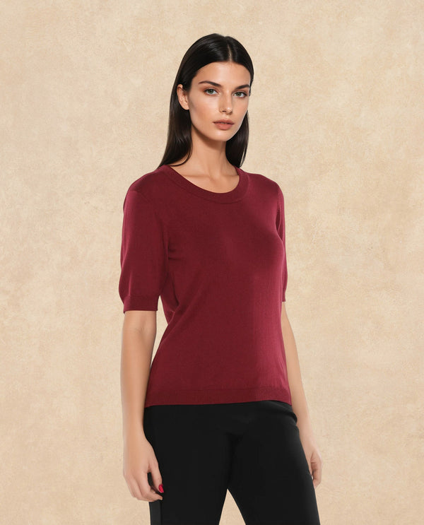 Rareism Women Rohrdo Purple Plain Crew Neck Plain Sweater