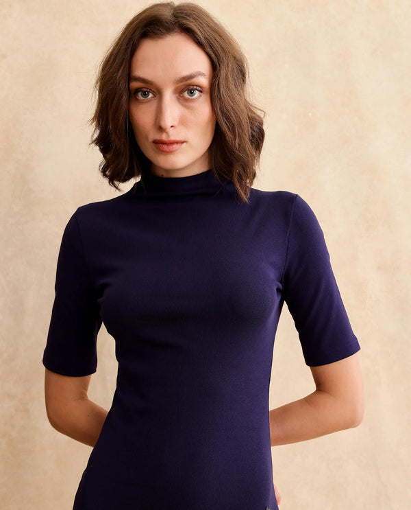 Rareism Women Rotary Dusky Purple Knitted Plain Dress