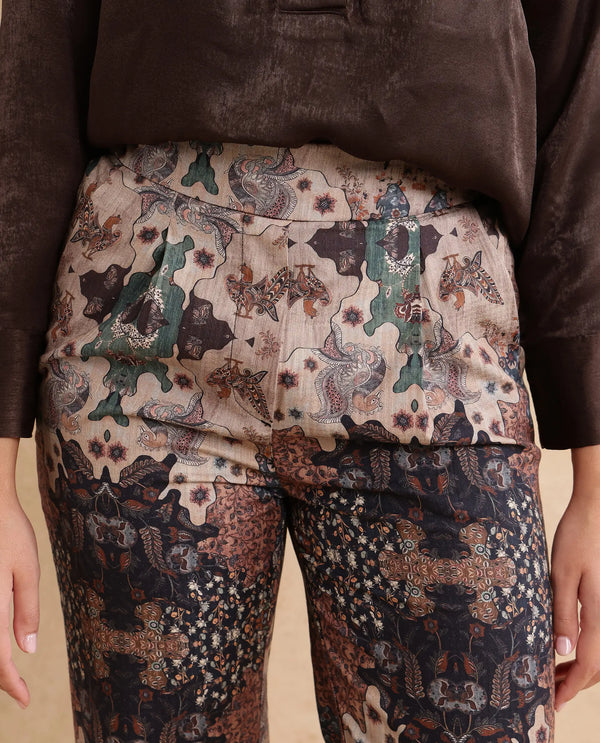 Rareism Women Rotika-B Dark Multi Trouser