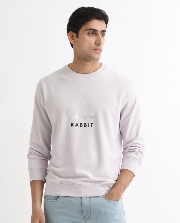 Rare Rabbit Men'S Rowann Purple Sweatshirt Full Sleeves Solid