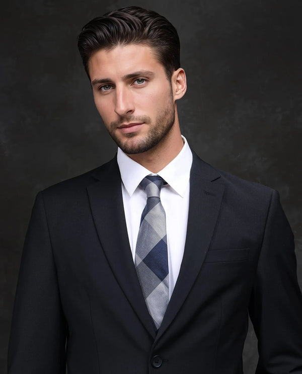 Rare Rabbit Men Arlo-B Black Wool Lapel Neck Button And Zip Closure Plain Suits