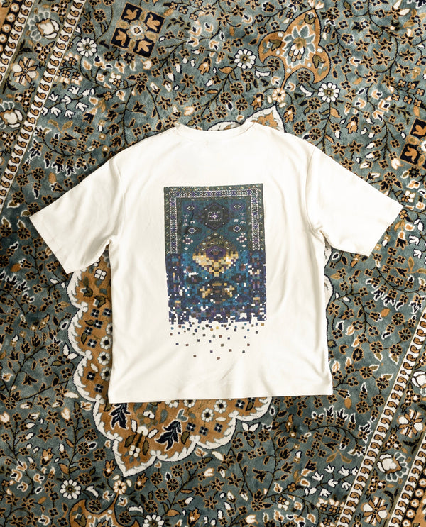 Rare Rabbit Men Jino Off White Cotton Fabric Short Sleeve Crew Neck Qlo Fit Graphic Print T-Shirt