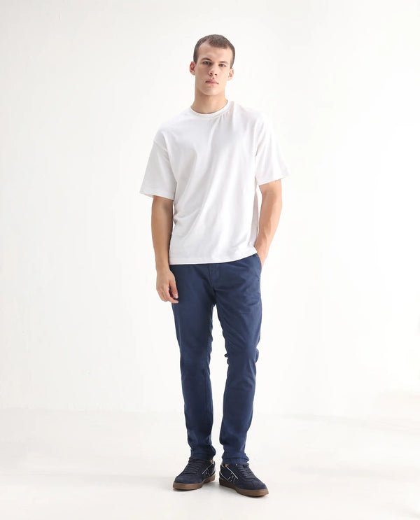 Rare Rabbit Men's Ruiz Blue Sulphur Dyed Mid-Rise Slim Fit Jeans