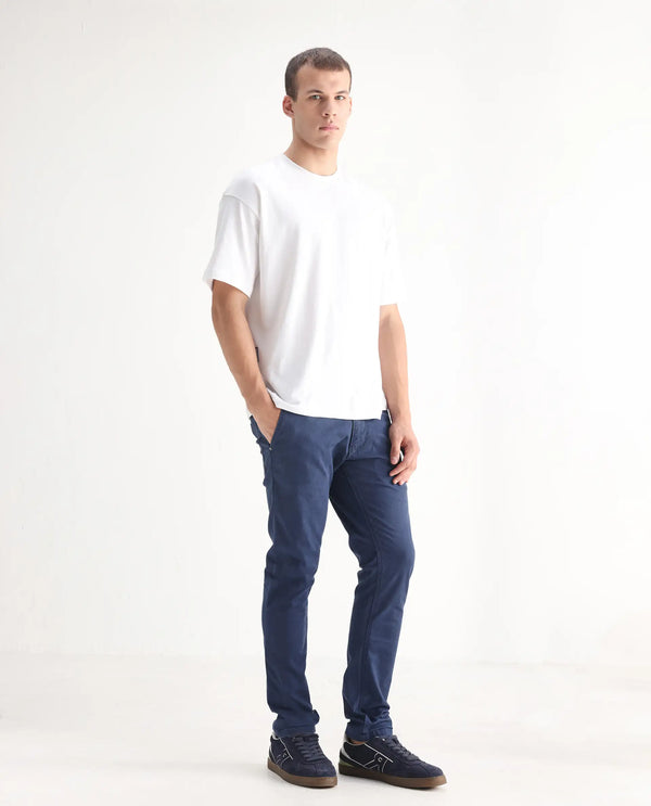 Rare Rabbit Men's Ruiz Blue Sulphur Dyed Mid-Rise Slim Fit Jeans