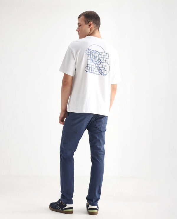 Rare Rabbit Men's Ruiz Blue Sulphur Dyed Mid-Rise Slim Fit Jeans
