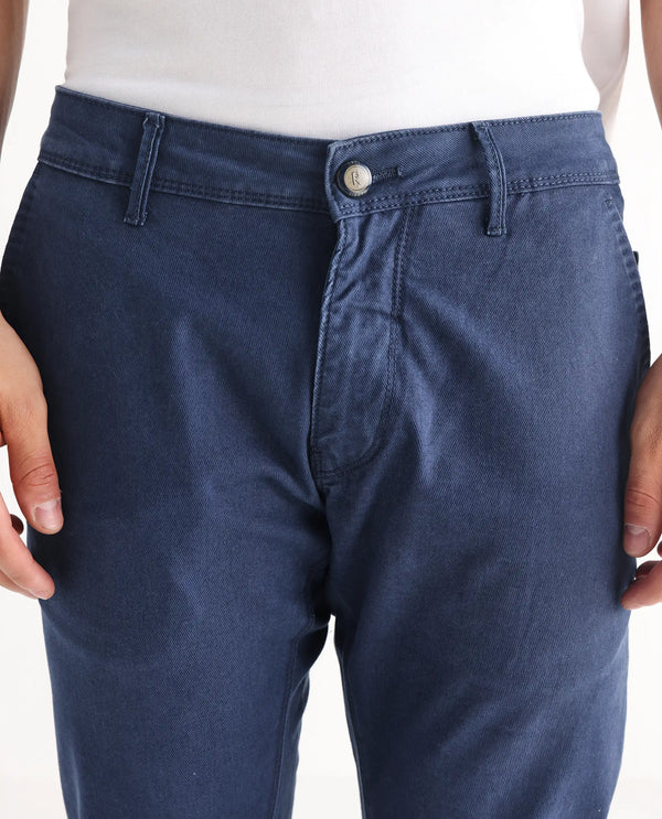 Rare Rabbit Men's Ruiz Blue Sulphur Dyed Mid-Rise Slim Fit Jeans