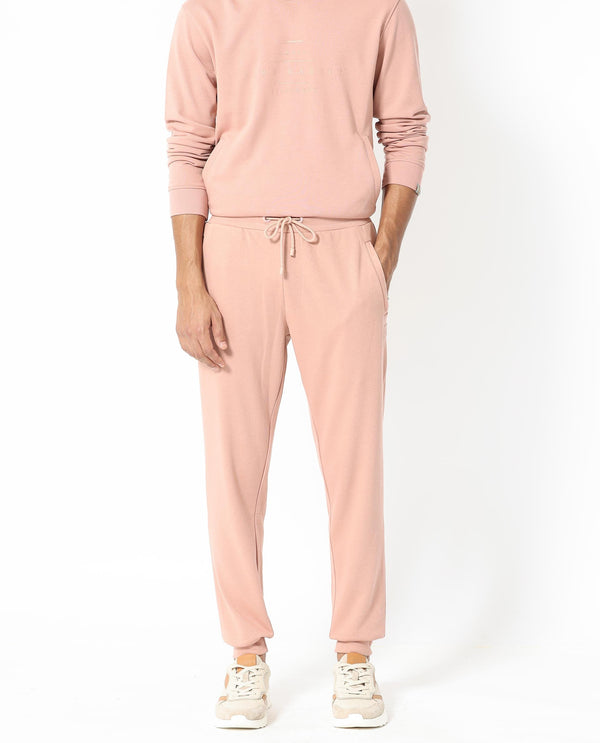 Rare Rabbit Men's Saku Peach Cotton Polyester Fabric Drawstring Closure Regular Fit Mid Rise Trackpant