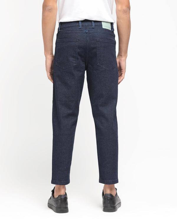 Rare Rabbit Men's Sam Dark Blue Dark Wash Mid-Rise Carrot Fit Jeans